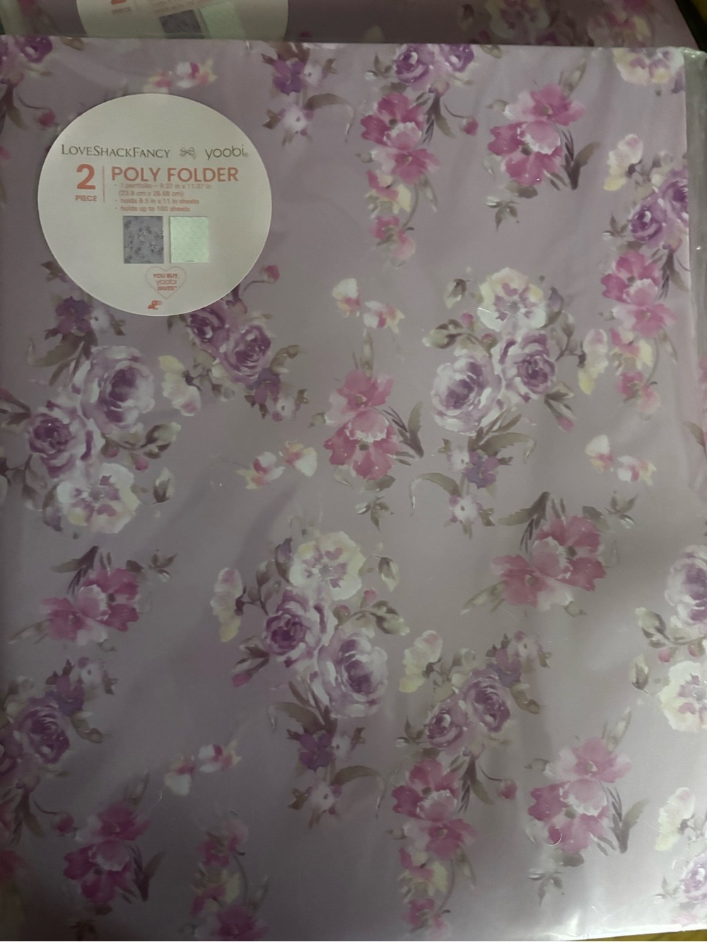 LoveShackFancy Target Collab Folder set Lavender Floral and Pink Bows